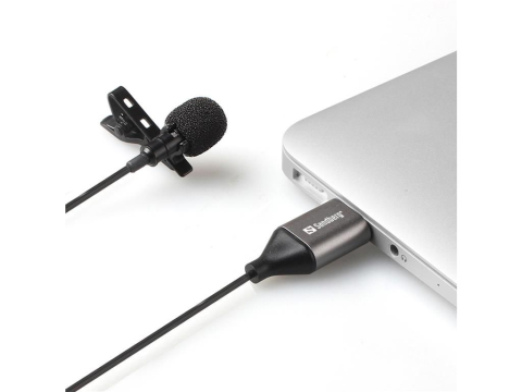 Microfon lavalieră USB 2m Sandberg conector USB A negru pentru înregistrări clare [1]