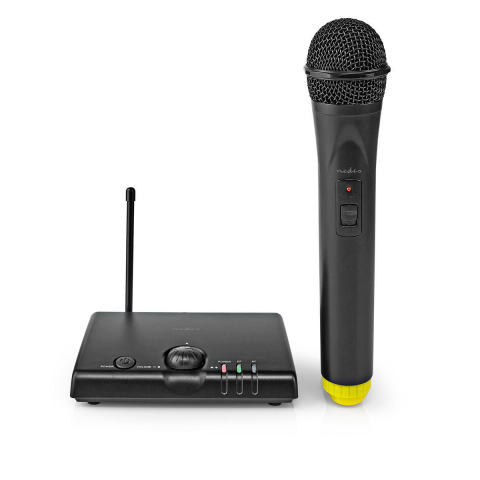 Microfoane - Microfon wireless Nedis cu autonomie de 5 ore, canal unic, ideal pentru spectacole și prezentări negru
