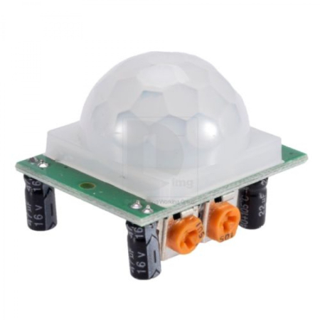 Module diverse - Modul HC-SR501 senzor de mișcare PIR ajustabil cu carcasă, OEM, lungime 5cm, utilizare în proiecte electronice.
