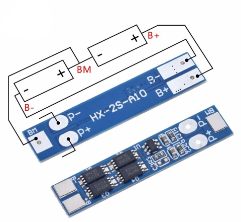 Modul protecție încărcare 2x 18650 Li-ion 8A BMS 2S – IoElectronice.ro [2]