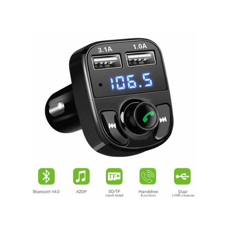 Modulatoare FM auto - Modulator FM Bluetooth X8 2xUSB