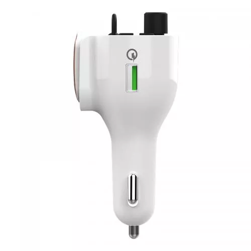 Modulator FM Well Ringer cu cască Bluetooth v5.0, conectori USB A, USB Type C, brichetă auto, 12V/24V DC, alb [4]