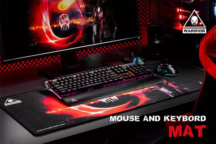 Mouse Pad și Keyboard Mat WARRIOR KRUGER&MATZ 890x400mm, Cauciuc Anti-Alunecare, Precizie și Libertate de Mișcare [3]