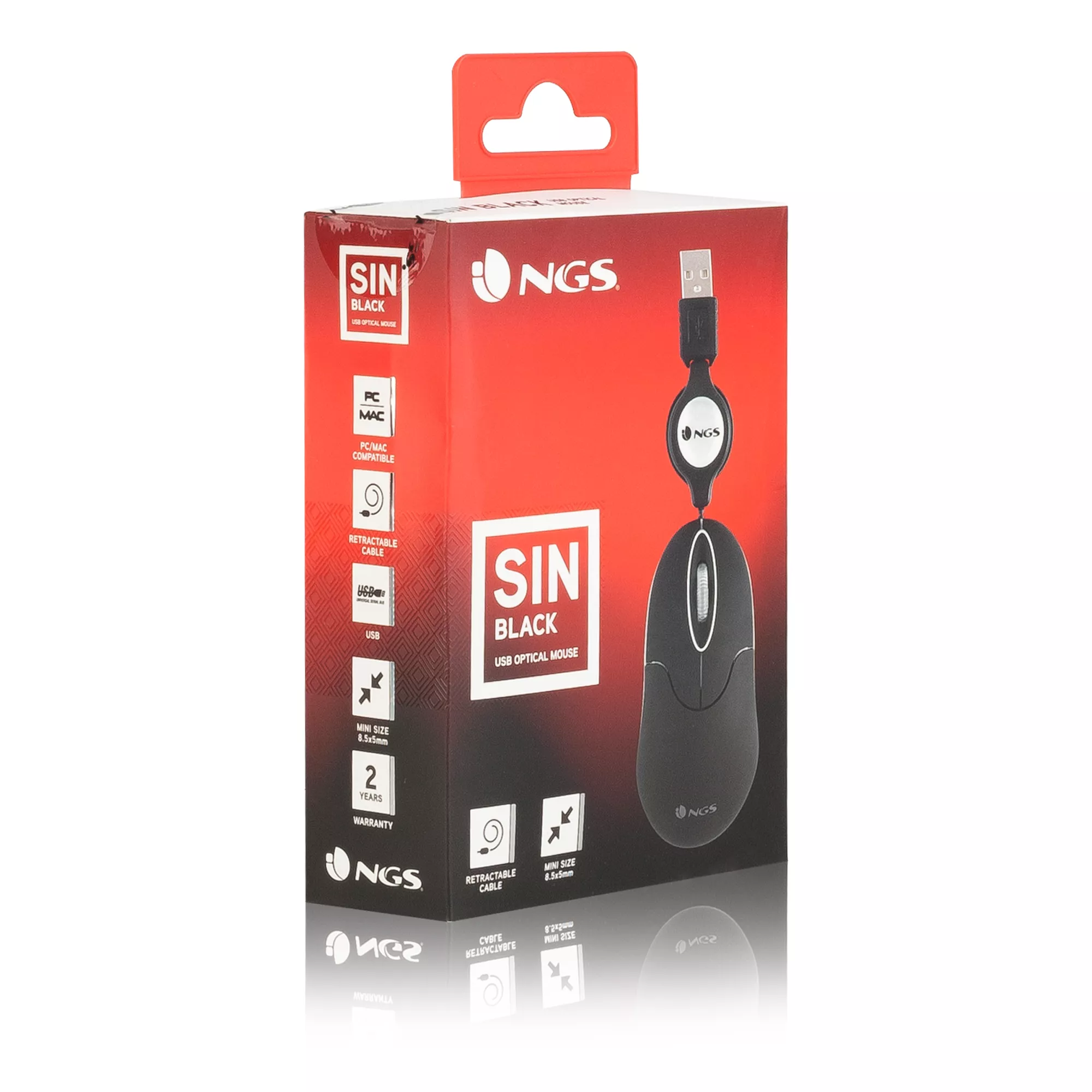 Mouse USB 1000dpi Negru NGS SINBK - Precizie și Ergonomie pentru Toate Platformele [3]