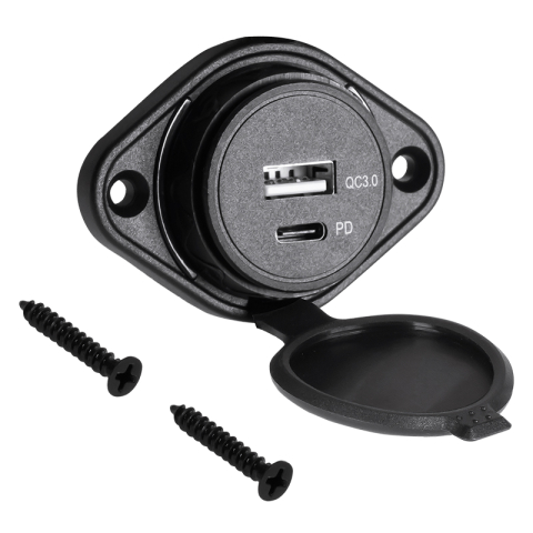 Accesorii Auto - Mufa alimentare auto panou USB QC3.0 18W / TYPE C QC / PD 18W Peiying PY-CHR0009 – IoElectronice.ro