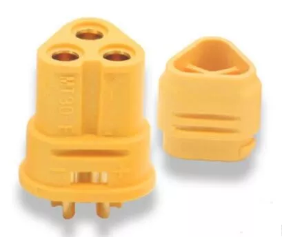 Mufa alimentare DC MT30 mama 3 pini, lipită, 15A, 500V, AMASS, conectare pe cablu, culoare galbenă [1]