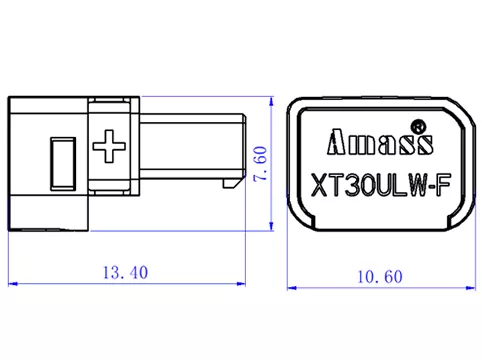 Mufa alimentare DC XT30 mama 2 pini pe cablu cu lipire 15A 500V AMASS XT30ULW-F [4]