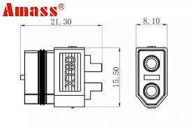 Mufa alimentare DC XT60 mama 2 pini cablu lipire 40A 500V AMASS XT60W-F negru [2]