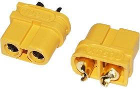 Mufa alimentare DC XT60 mama 30A 2 pini cablu lipire galben AMASS XT60U-F 30Ah [1]