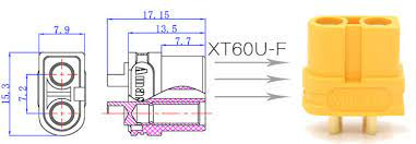 Mufa alimentare DC XT60 mama 30A 2 pini cablu lipire galben AMASS XT60U-F 30Ah [2]