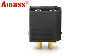 Mufa alimentare DC XT60 tata 2 pini cablu lipire 40A 500V AMASS XT60W-M negru [1]