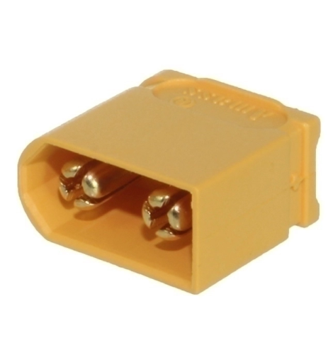 Mufe AC-DC - Mufa alimentare DC XT60 tata 30A 2 pini pe cablu lipire galbena AMASS XT60U-M – IoElectronice.ro