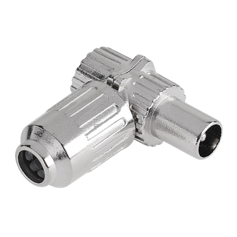 Conectica - Mufă antenă TV tata metal nichelată coaxial