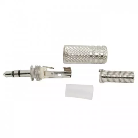 Mufa audio Jack 3.5 mm stereo tata metal Goobay argintie, conector JACK, standard STEREO, 24 luni garanție. [1]