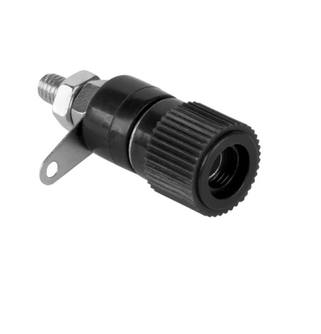 Mufe banana - Mufa banana 4mm mama din plastic negru 12mm montabila panou – IoElectronice.ro