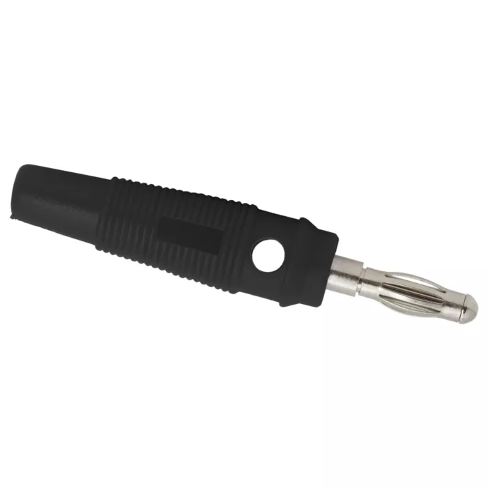 Mufe banana - Mufa banana 4mm tata cauciucata neagra pentru cablu 3mm – IoElectronice.ro