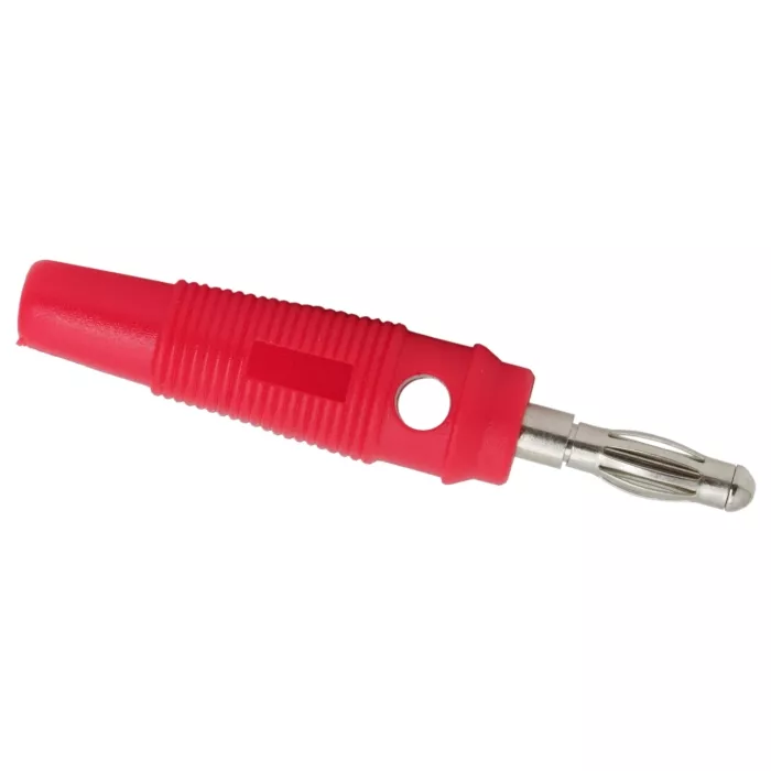 Mufe banana - Mufa banana 4mm tata cauciucata rosie cablu 3mm – IoElectronice.ro