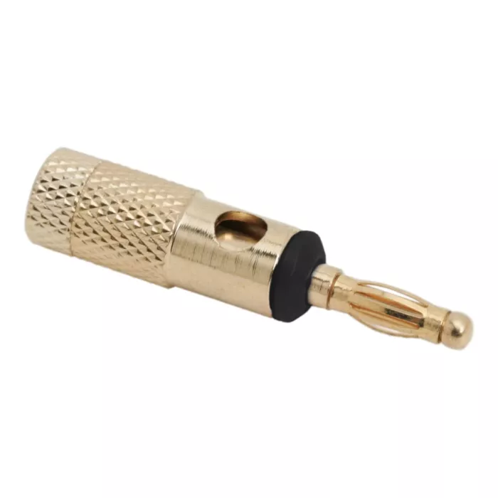 Mufe banana - Mufa Banana Aurită TATA pentru Cablu Max 4mm Inel Negru – IoElectronice.ro