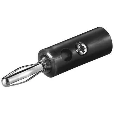 Conectica - Mufa Banana Tata 4mm cu Șurub, Plastic Negru, Model WE1370BK-BU, Pentru Cabluri de Până 4mm