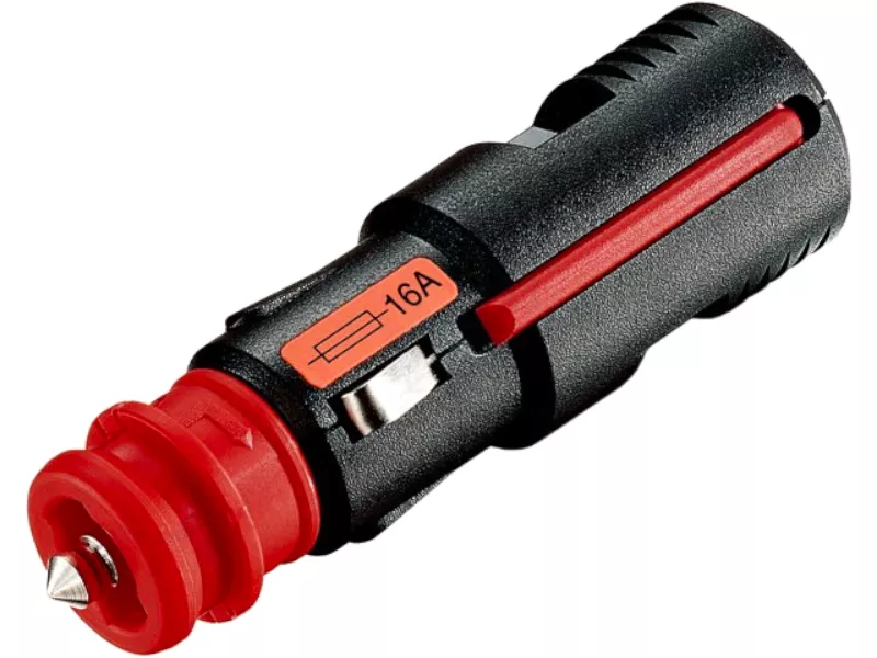 Accesorii Auto - Mufa brichetă auto PRO CAR 67724010, 16A, 12/24VDC, culoare neagră, cu terminal cu șurub.