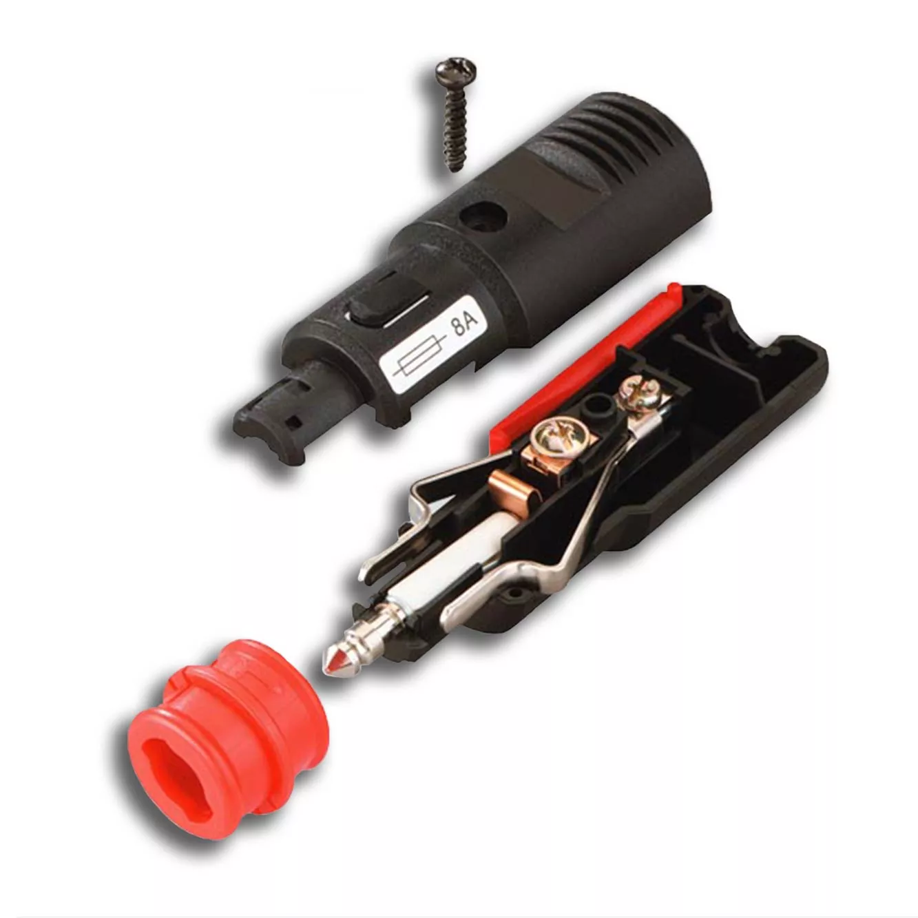 Mufa brichetă auto PRO CAR 67724010, 16A, 12/24VDC, culoare neagră, cu terminal cu șurub. [1]