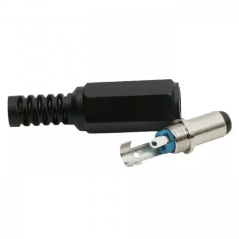 Mufa DC 2.1x5.5mm tata pin 9mm cu protector cablu Goobay, conector pentru alimentare electronică [3]