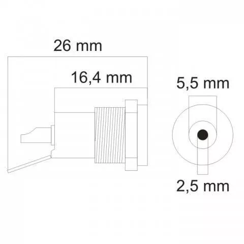 Mufa DC montabil 5.5/2.5 mm mama OEM, conector DC 2.5x5.5 mm, garanție 24 luni persoane fizice [1]