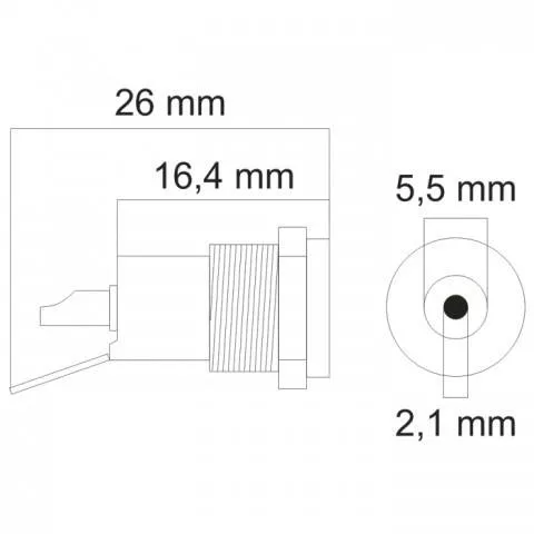 Mufa DC montabil 5.5x2.1mm OEM, conector pentru alimentare, garanție 24 luni persoane fizice [1]