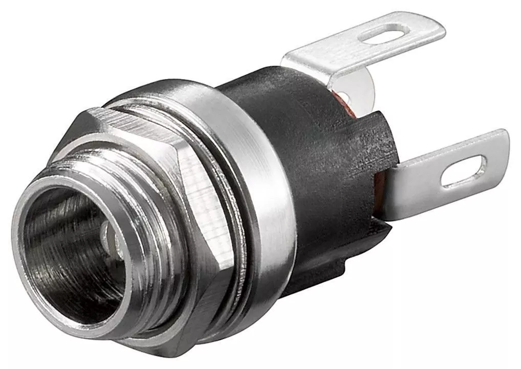 Conectica - Mufa DC sasiu 2.1mm 5.5x2.1mm cu lipire Goobay, conector DC 2.1x5.5 mm, garanție 24 luni, EAN 4040849111358