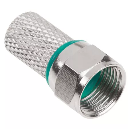Conectica - Mufă F SAT RG6U cupru HQ dublu izolată inel verde Cabletech WTY0623