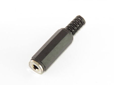 Conectica - Mufa Jack 3.5 mm mama mono JC-121, manson drept, cablu negru, brand OEM, lungime standard.