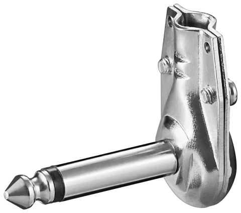 Conectica - Mufă Jack 6.35 mm mono 90 grade lipire metal zincat Goobay 11040