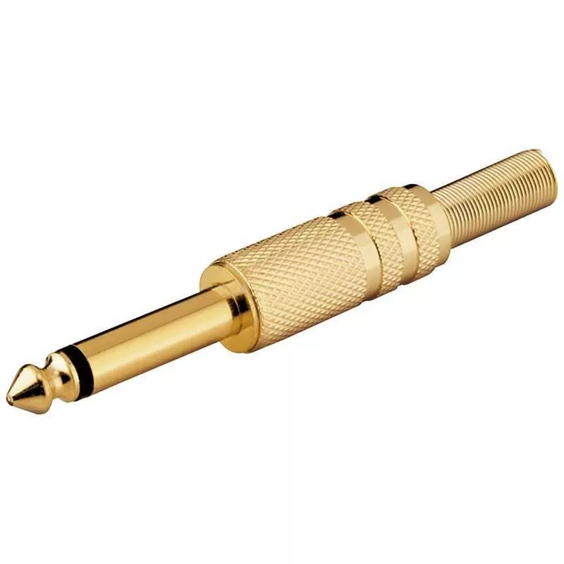 Mufe Jack - Mufa Jack 6.35 mm mono tata metal aurit Goobay 11024