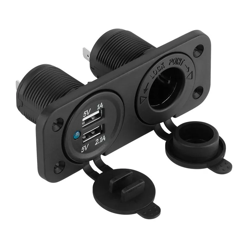 Alimentatoare auto - Mufa montaj auto pe panou încărcare 2x USB 3.1A (2A+1A) + 1x Brichetă Peiying – IoElectronice.ro
