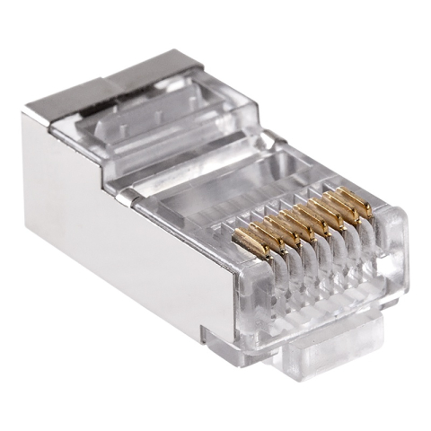 Mufă Passthrough FTP ecranată 8P8C RJ45 Cat5e TEL0073 conectori RJ45 tata, standard Cat 5e, 8P8C [1]