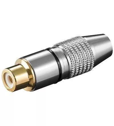 Mufe RCA - Mufa RCA mama inel negru metal aurit Goobay