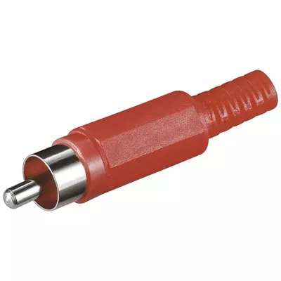 Mufe RCA - Mufa RCA Tata cu Protector din Plastic Roșu - Calitate pentru Hobby și Amatori