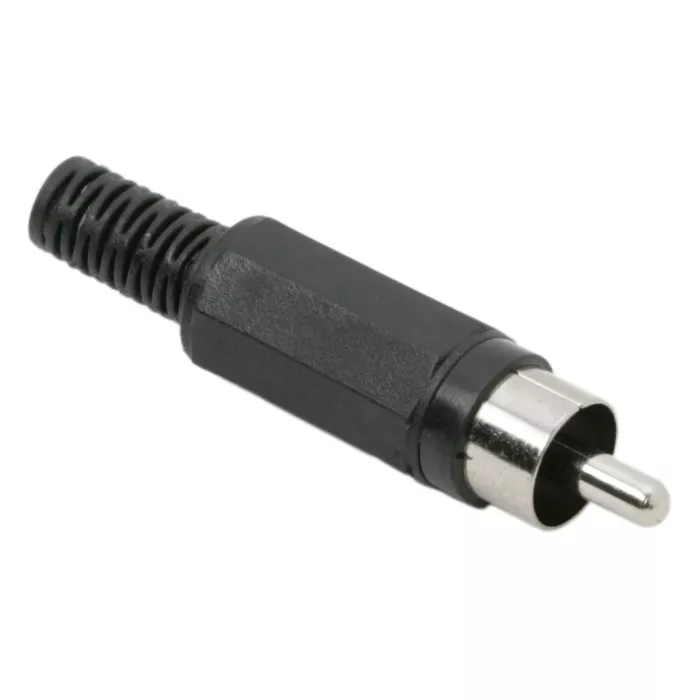 Mufe RCA - Mufa RCA tata executie din plastic negru - IoElectronice.ro