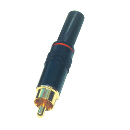 Mufe RCA - Mufa RCA tata metal aurit cu marcaj alb/negru HOME