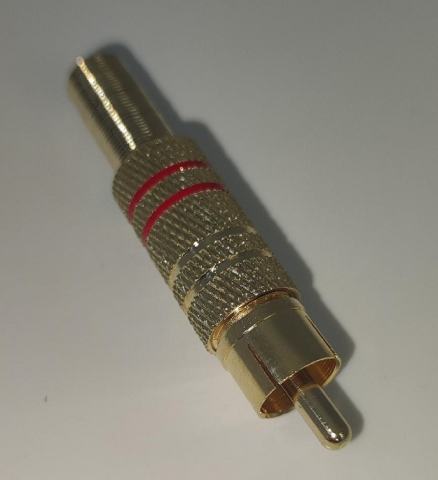 Mufa RCA tata metal inel rosu cablu 7mm Goobay – IoElectronice.ro [2]