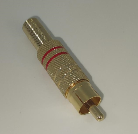 Mufe RCA - Mufa RCA tata metal inel rosu cablu 7mm Goobay – IoElectronice.ro