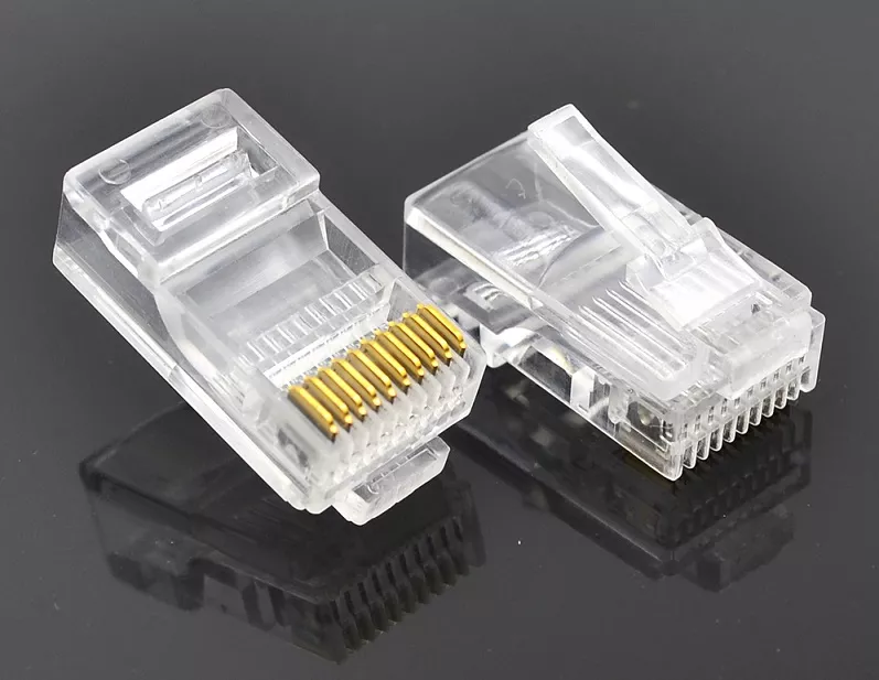 Mufa RJ50 tata 10 pini 10P10C pe cablu IDC de crimpat ENCITECH RJ48-10P10CR [1]