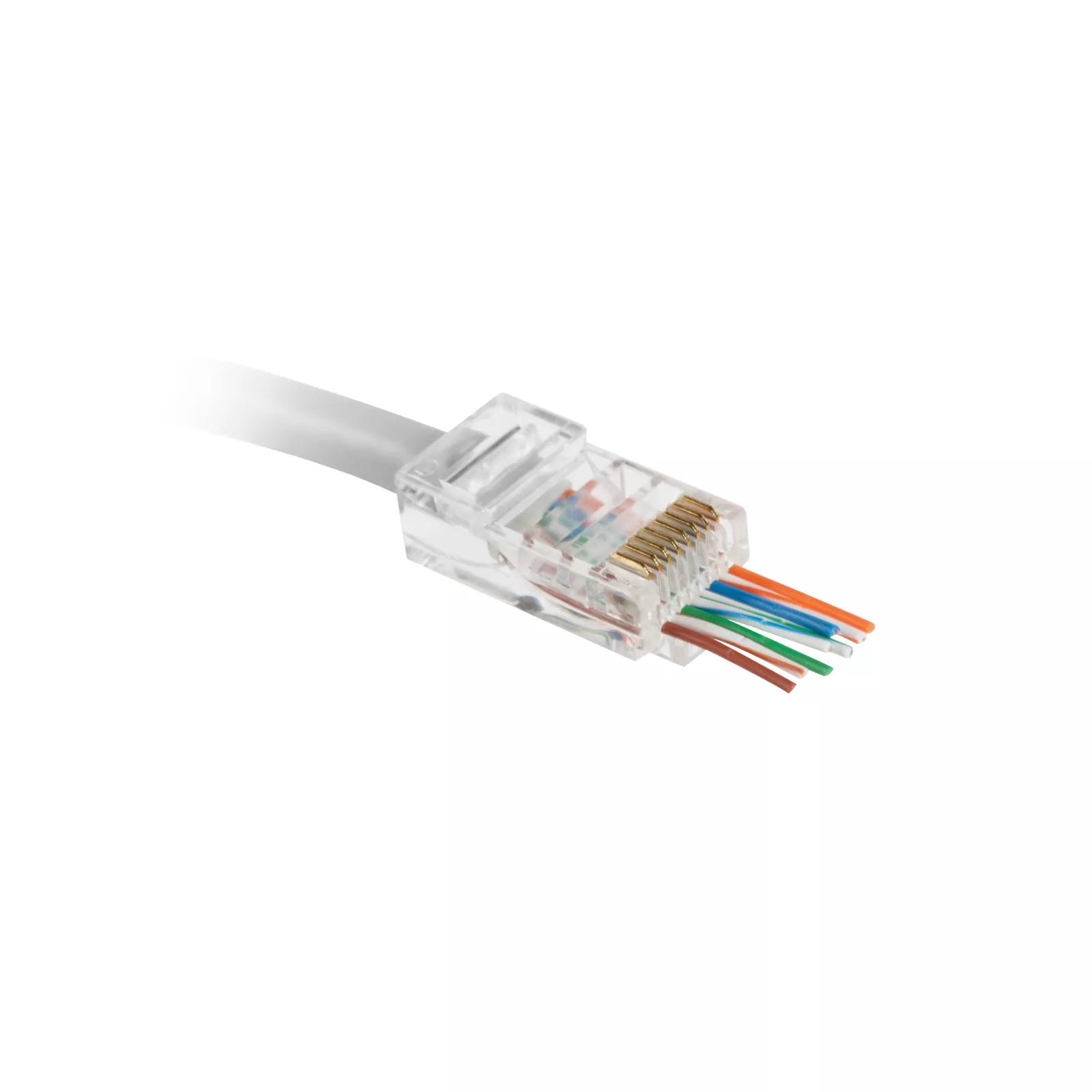Mufa tata modulara Pass Through 8P8C CAT5e UTP RJ45 neecranata transparenta Delight [2]