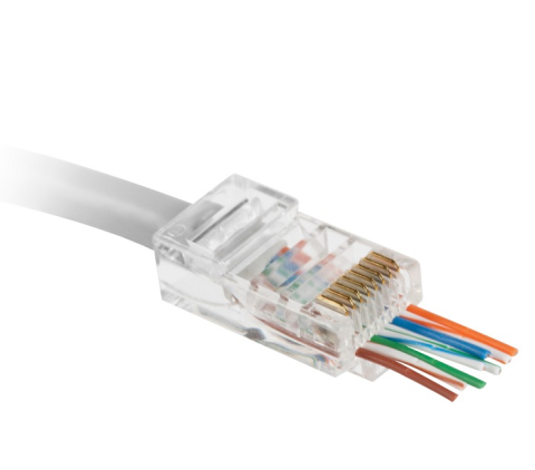 Mufe retea RJ45 - Mufa tata modulara Pass Through 8P8C CAT5e UTP RJ45 neecranata Delight – IoElectronice.ro