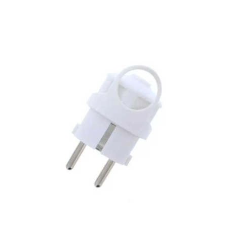 Stechere - Mufa tata Schuko 250V 16A alb Well cu inel de prindere, putere 3500W, garanție 24 luni.