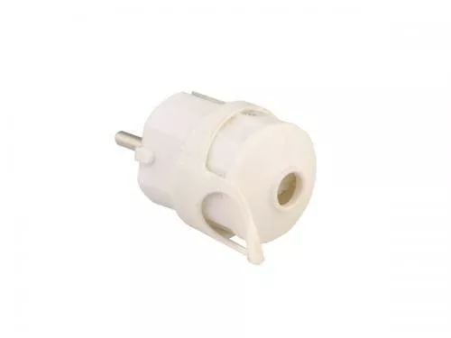 Stechere - Mufa tata Stecher Schuko cu inel de prindere iesire dreapta alb 250V 16A Well – IoElectronice.ro