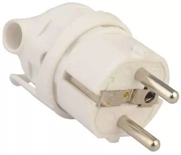 Stechere - Mufa tata Stecher Schuko cu inel de prindere iesire laterala alb 250V 16A Well – IoElectronice.ro
