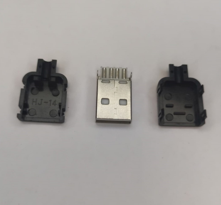 Adaptoare USB - Mufa tata USB A 2.0 slim plastic negru OEM pentru conexiuni rapide și fiabile