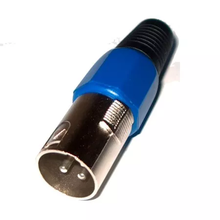 Mufa XLR tata albastru OEM, conector XLR, culoare albastru/argintiu, garanție 24 luni persoane fizice [1]