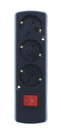 Stechere - Multipriza 3 prize cu întrerupător fără cablu alimentare negru GN-370SWS/SW/BK Plastrol – IoElectronice.ro